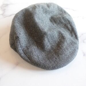 Major Wear Herringbone Tweed Flat Cap Hat LXL Wool Blend Newboy British Ivy